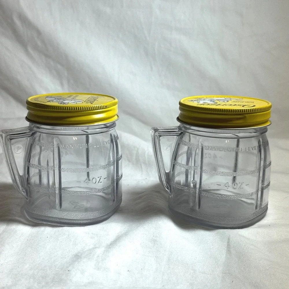 Osterizer Mini-Blend Container 4oz Clear Excellent Set of 2 With Lids